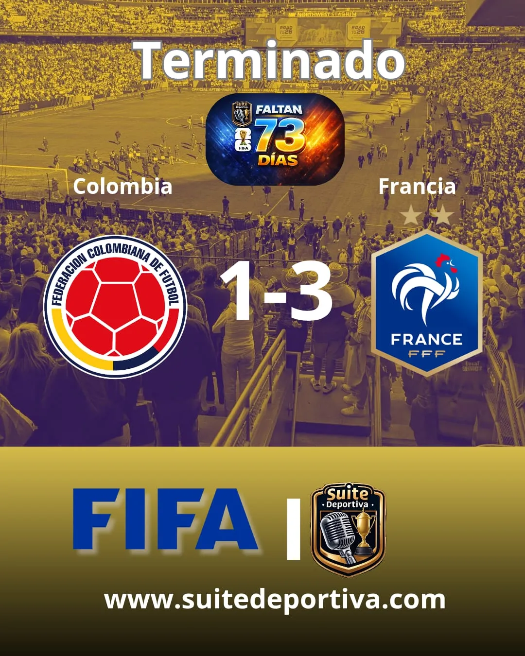 COLOMBIA cae ante  Dos Selecciones Grandes