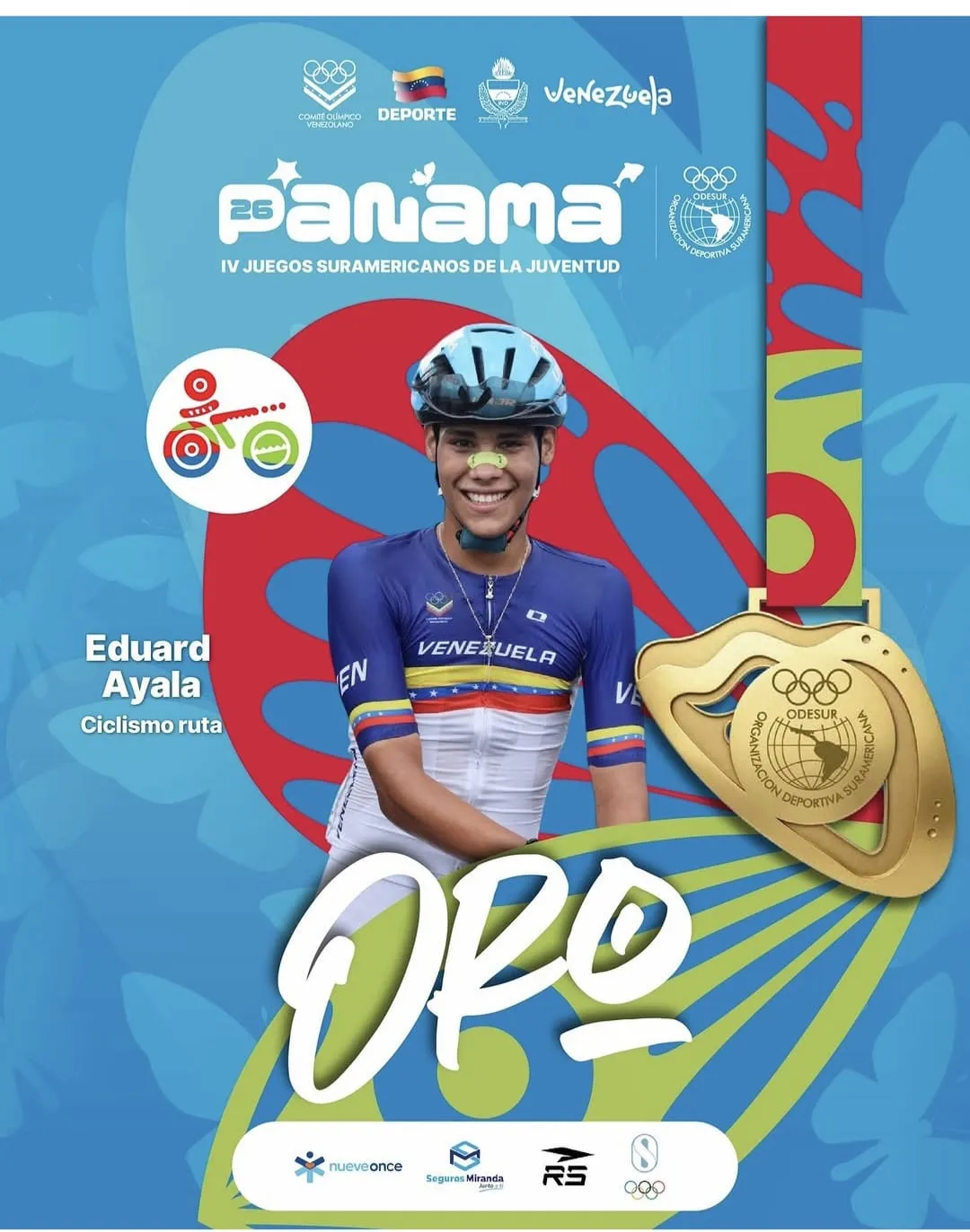 Venezuela brilla en Panamá: Edward Ayala campeón en ciclismo de ruta
